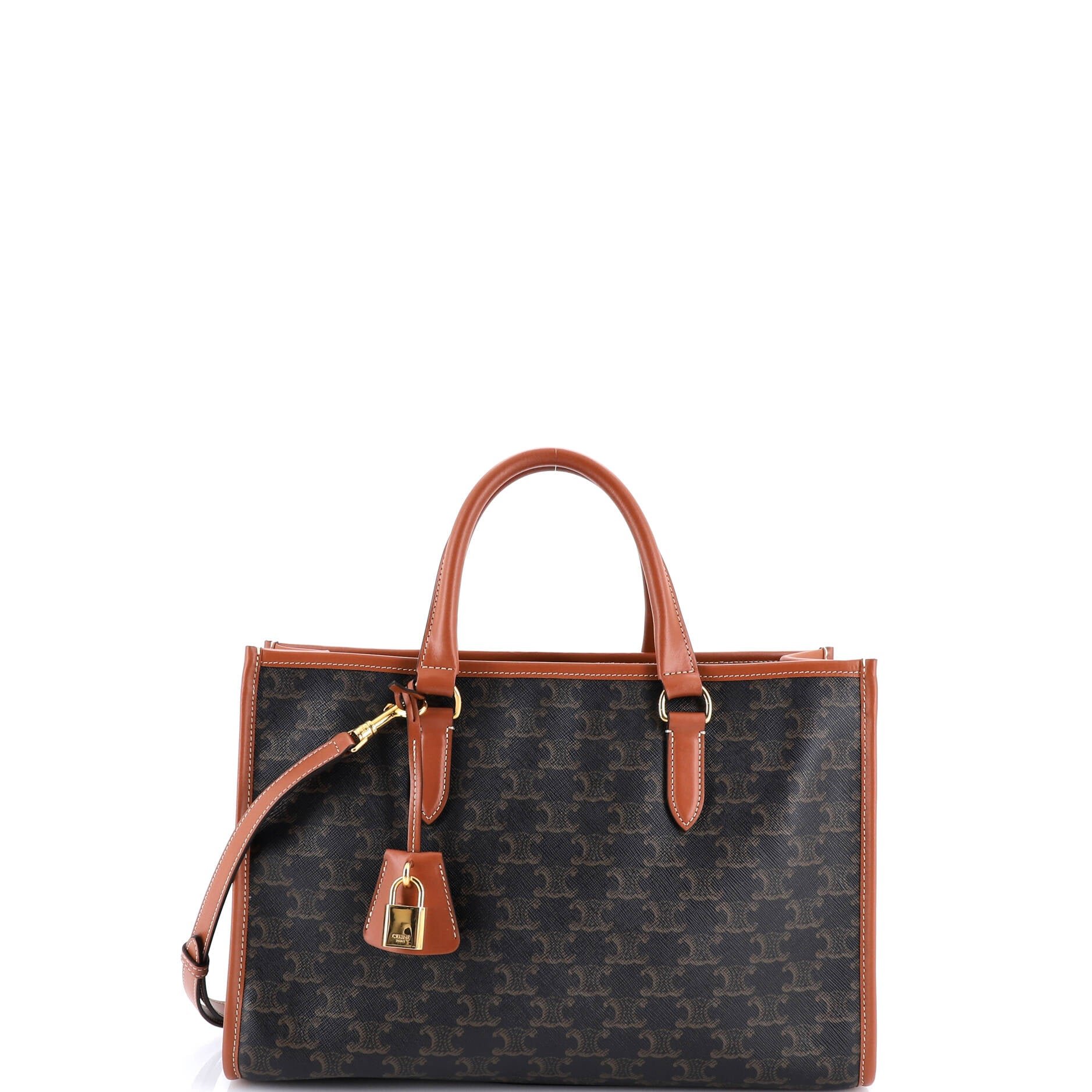 Celine Horizontal Cabas Tote Triomphe Coated Canvas Mini