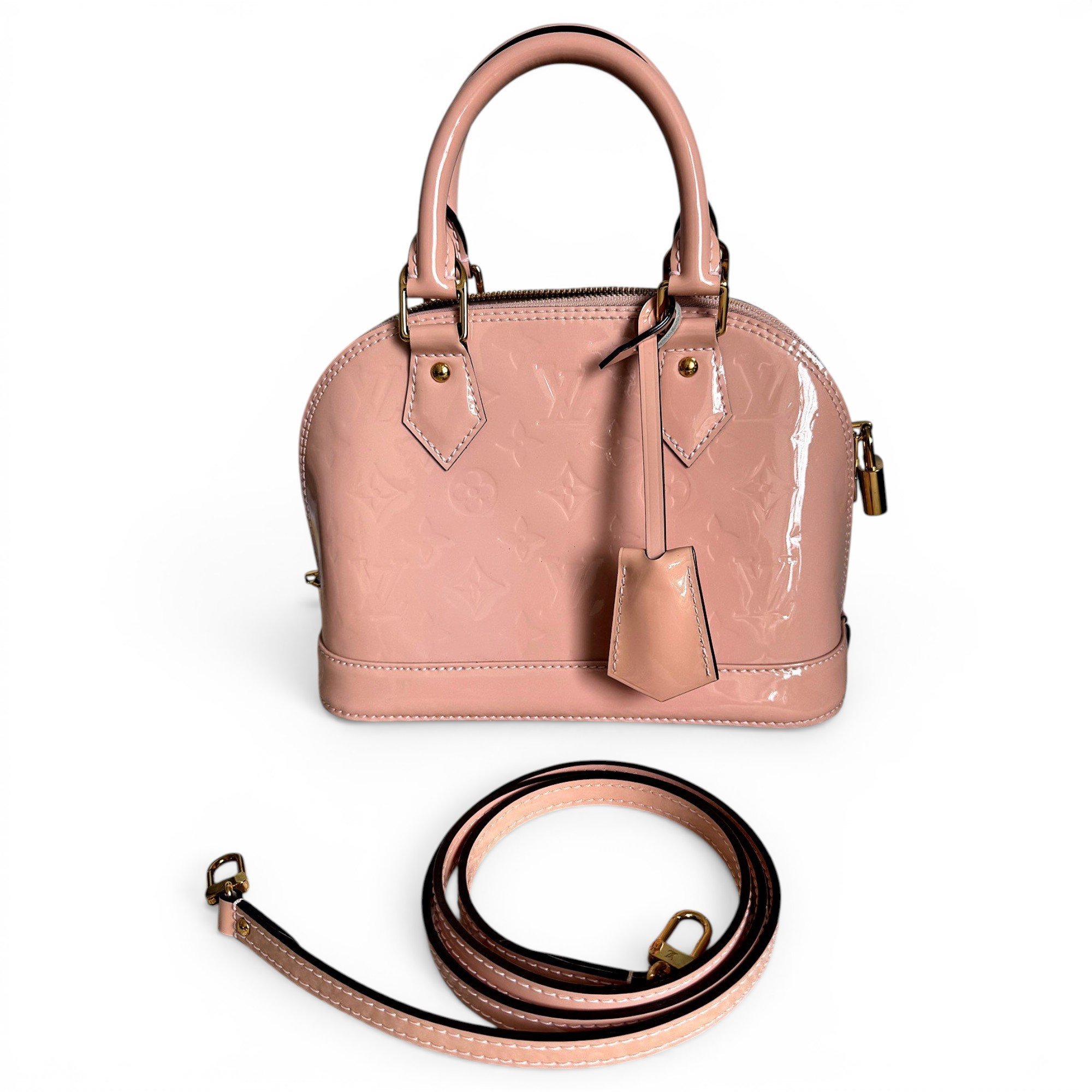Louis Vuitton Alma BB patent leather handbag