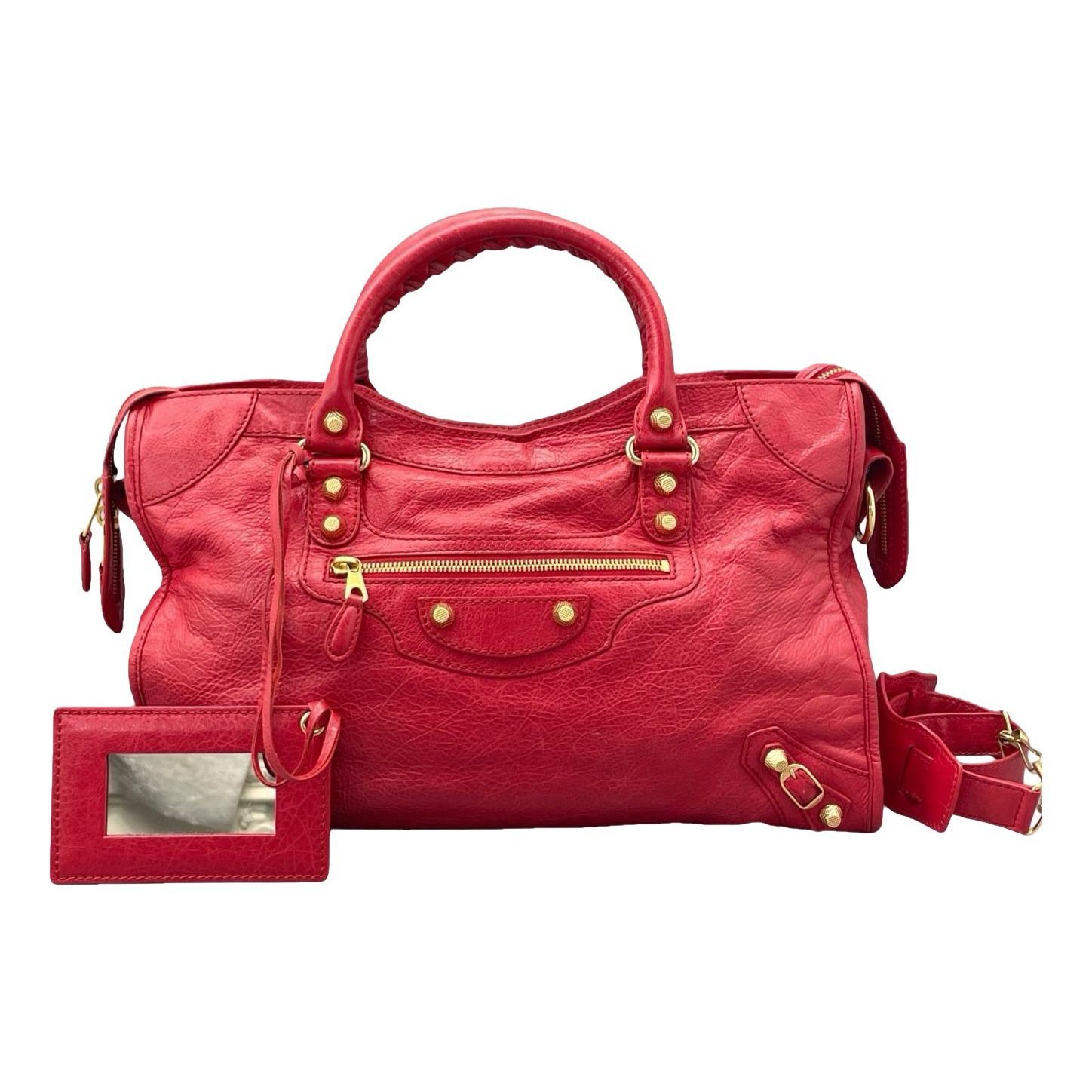 City leather handbag