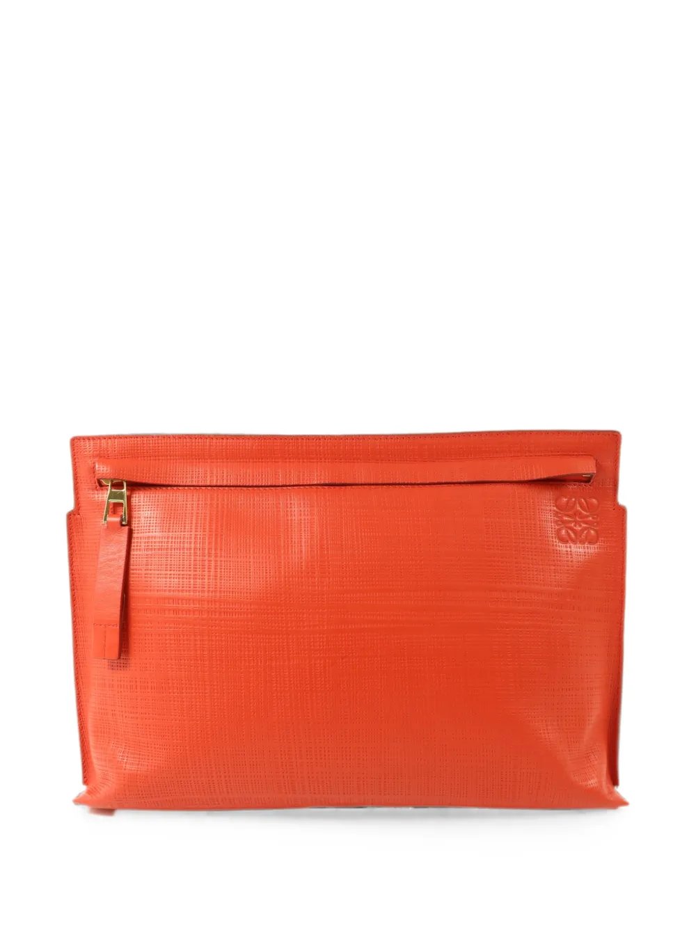 T Pouch leather clutch bag