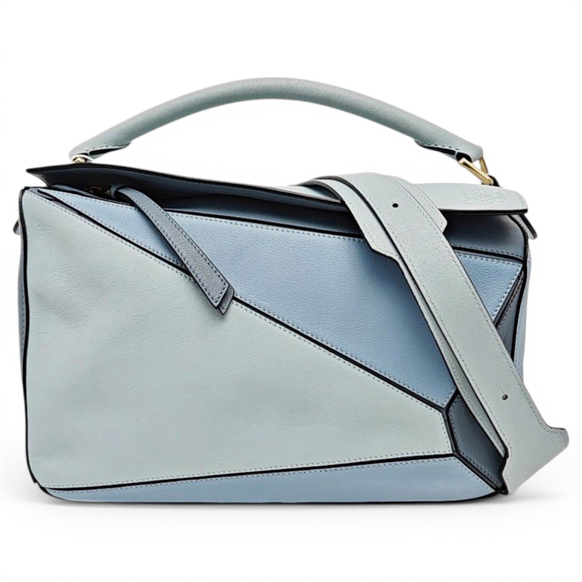 Puzzle leather handbag