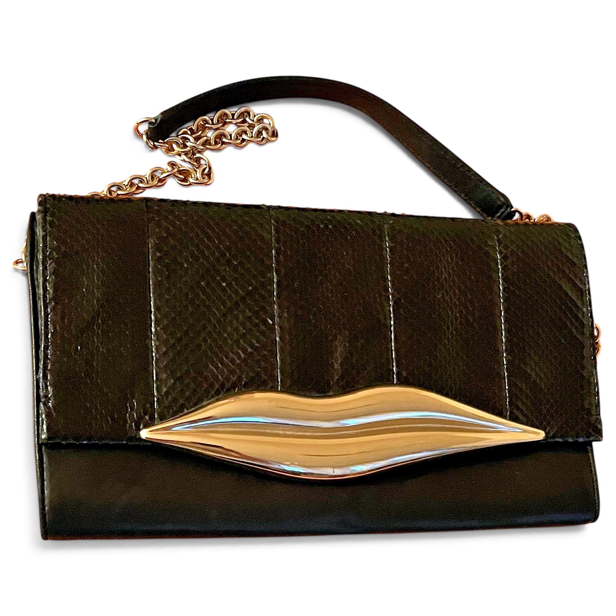 Leather clutch bag