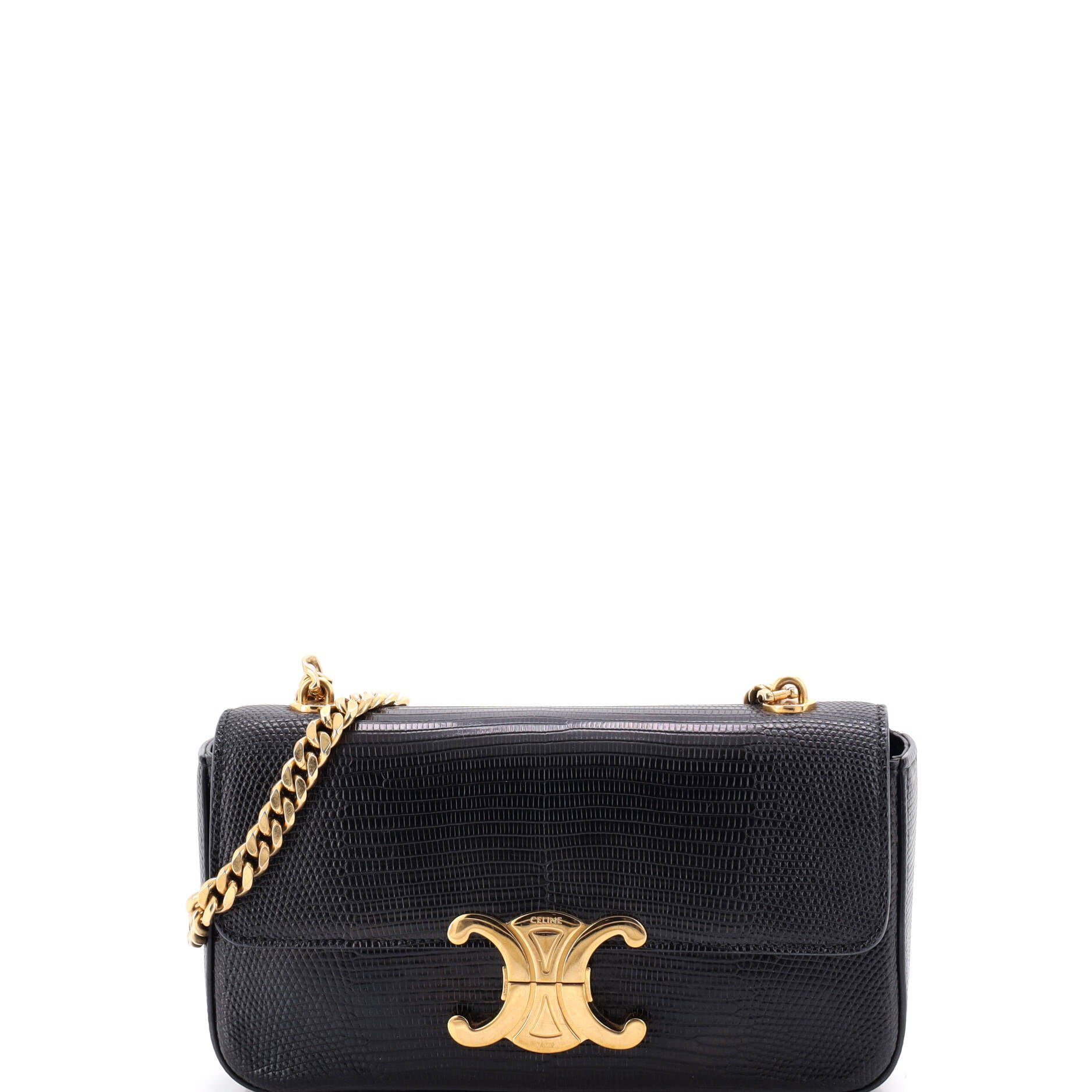 Claude Chain Shoulder Bag Lizard