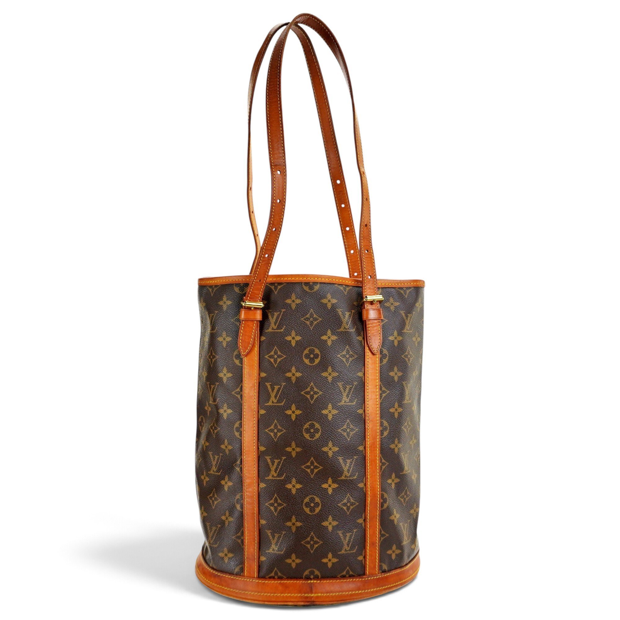 Bucket leather handbag