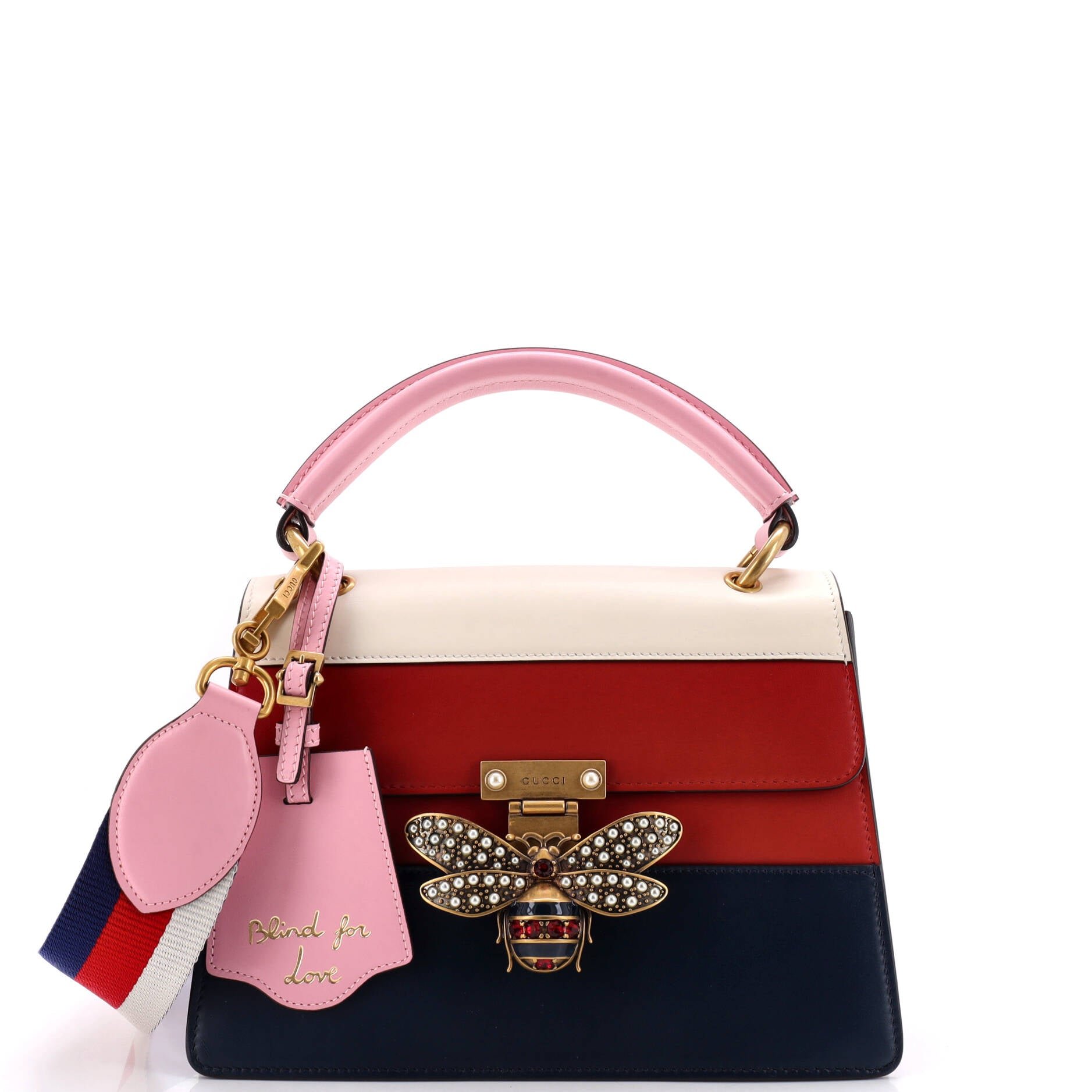 Queen Margaret Top Handle Bag Colorblock Leather Small
