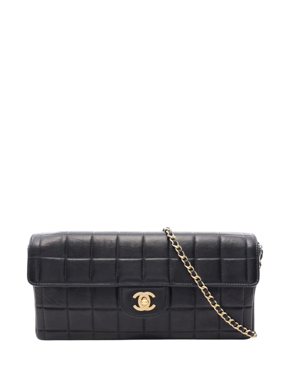 2000-2002 CC Choco Bar Lambskin Turnlock East West Flap shoulder bag