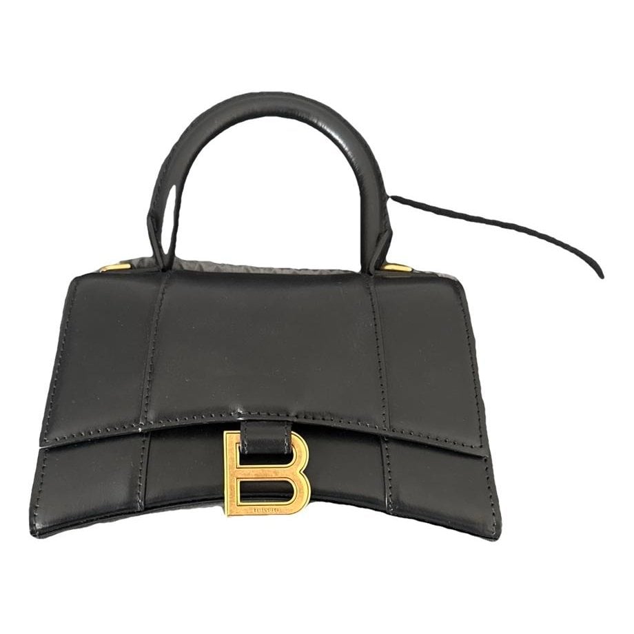 Hourglass leather handbag