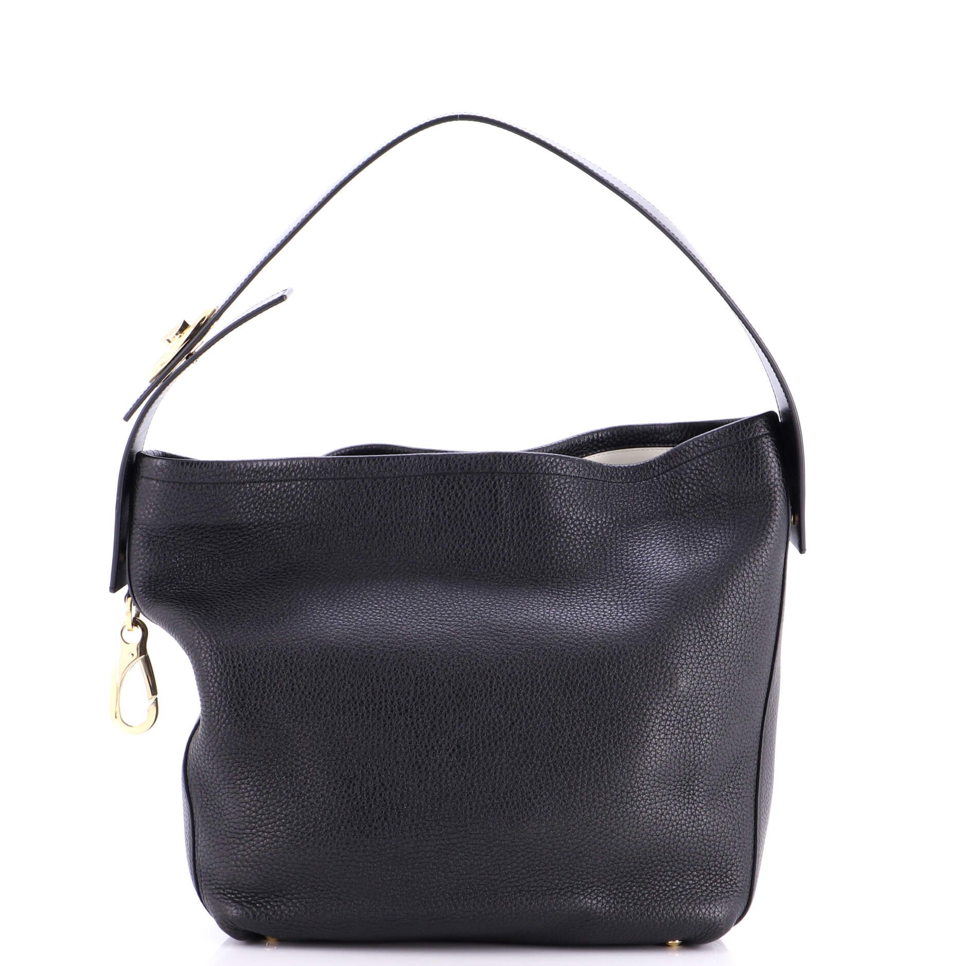 Valentino Garavani VLogo Ohval Hobo Shoulder Bag Leather
