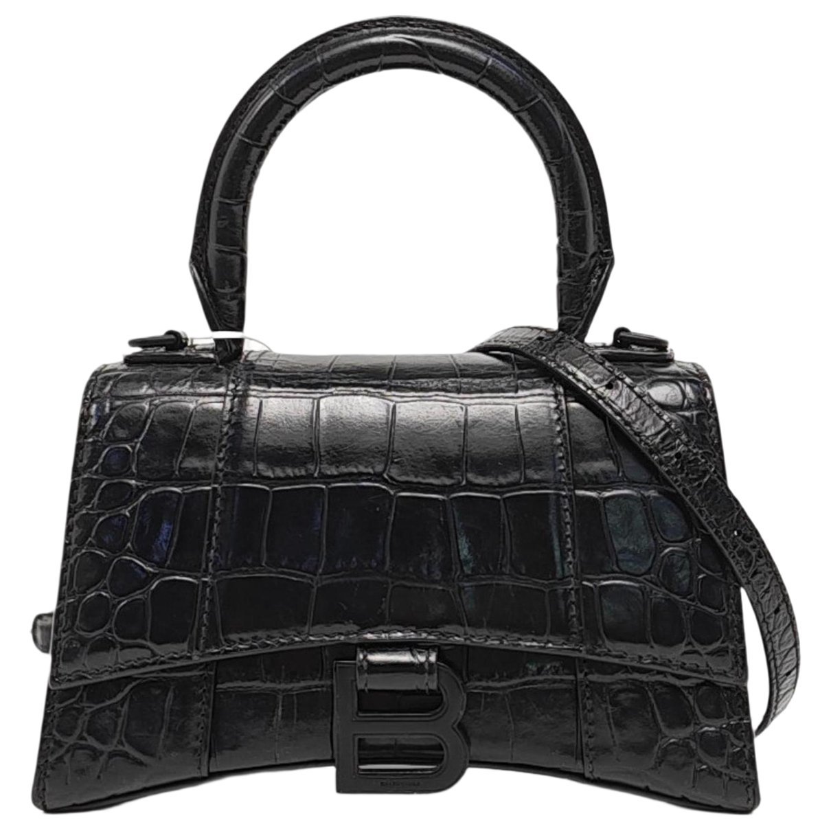 Hourglass leather handbag