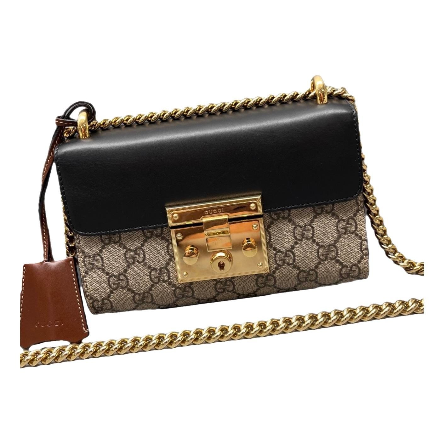 Padlock leather handbag