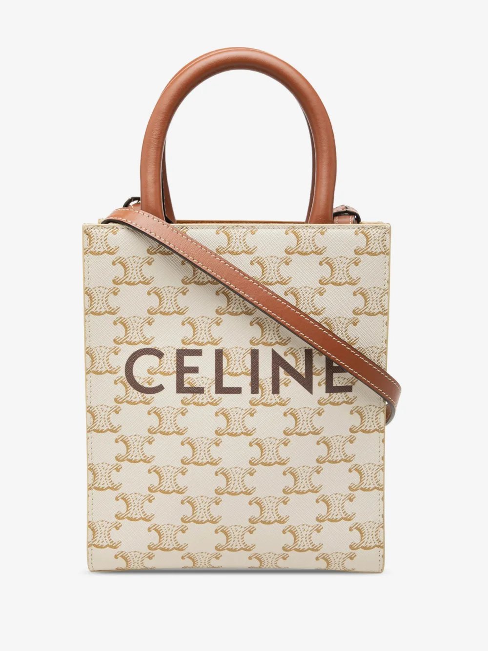 2013 Mini Triomphe Coated Canvas Vertical Cabas satchel