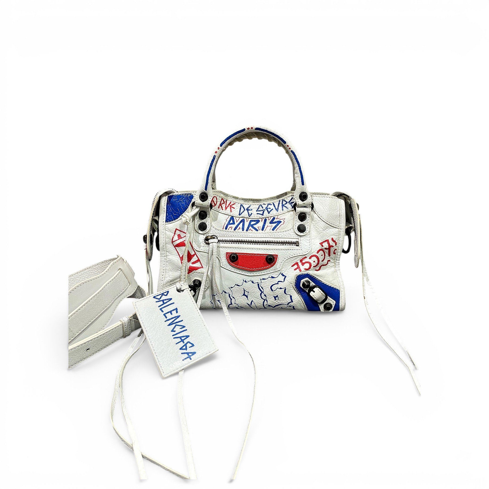 City leather handbag
