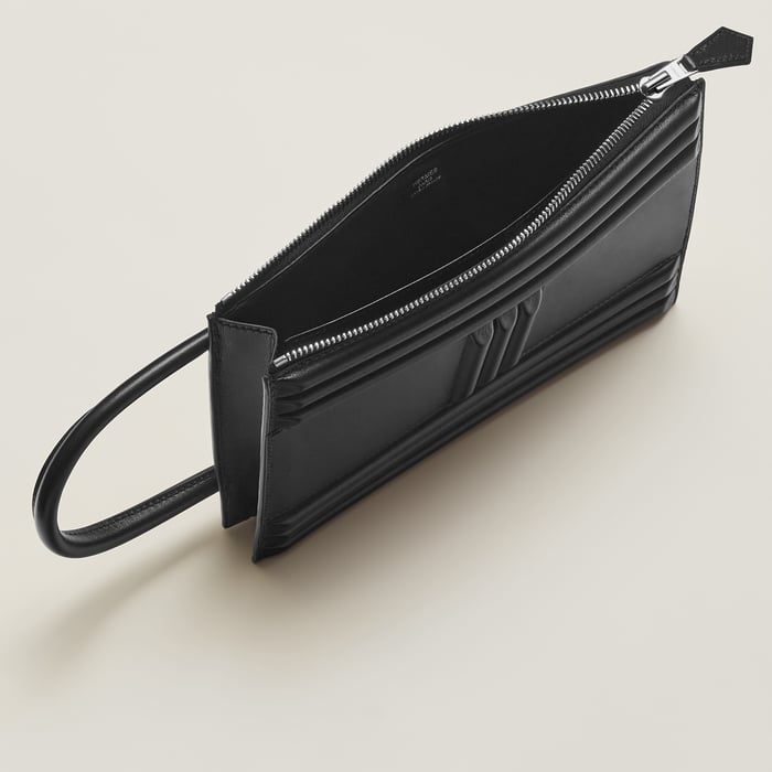 Noir Hermès Cadenas Clutch