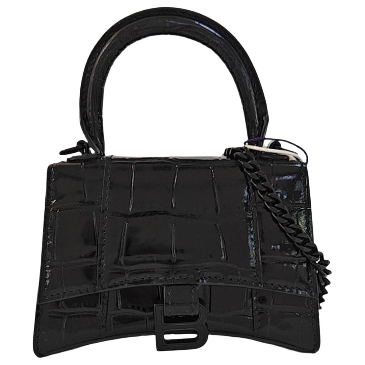 Hourglass leather handbag