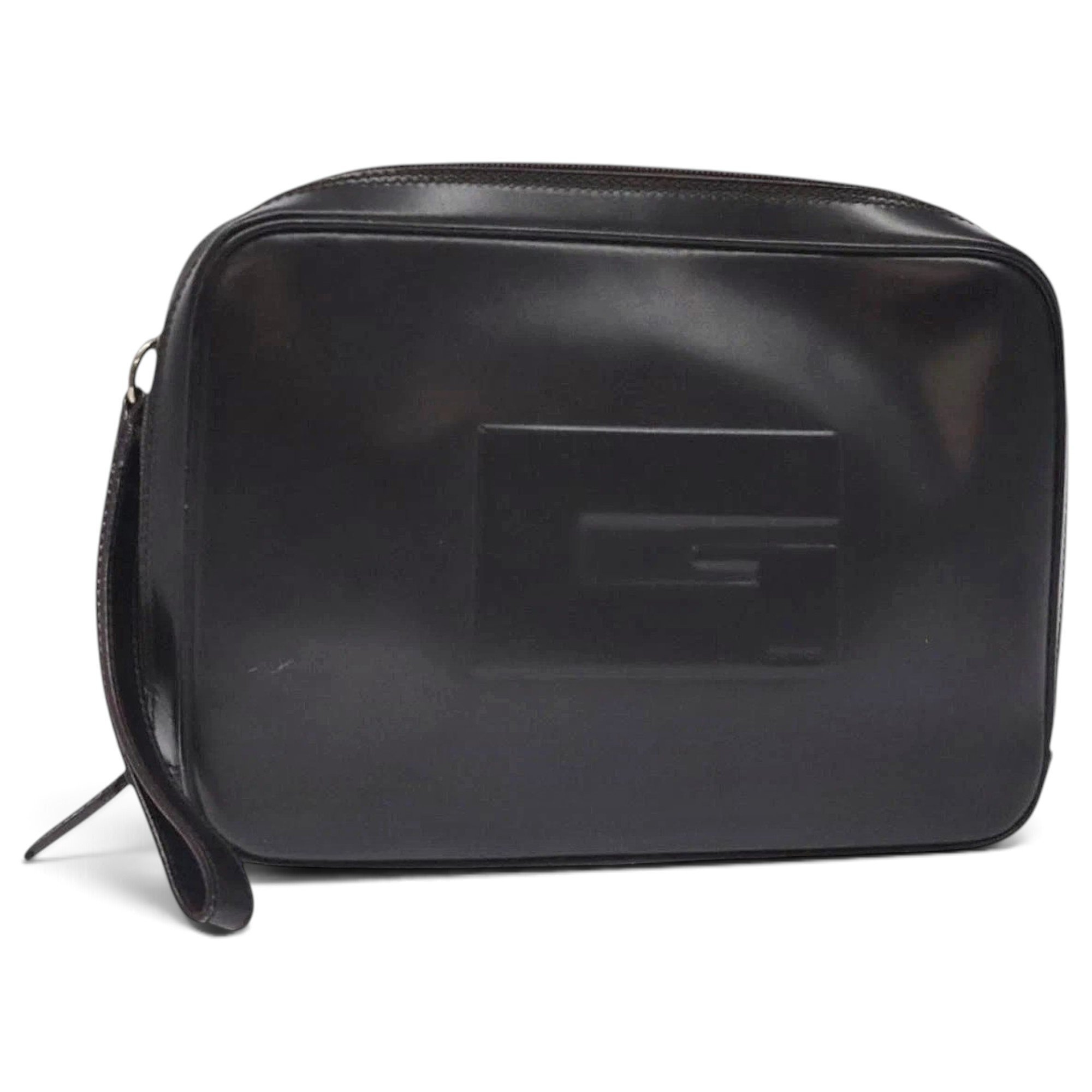 Leather clutch bag