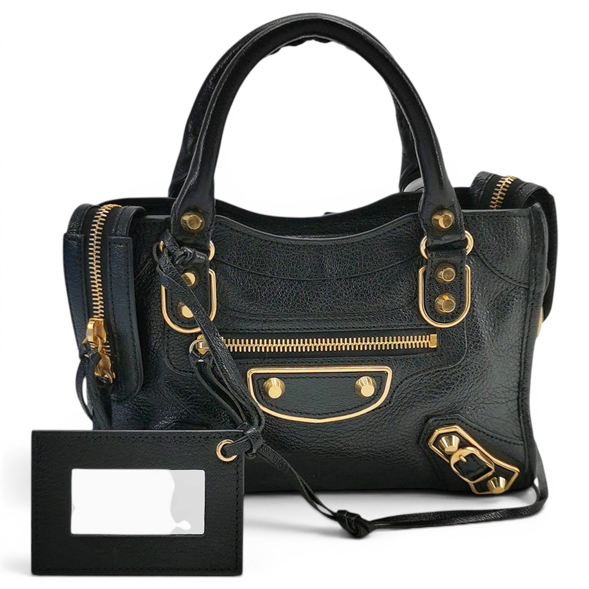 City leather handbag