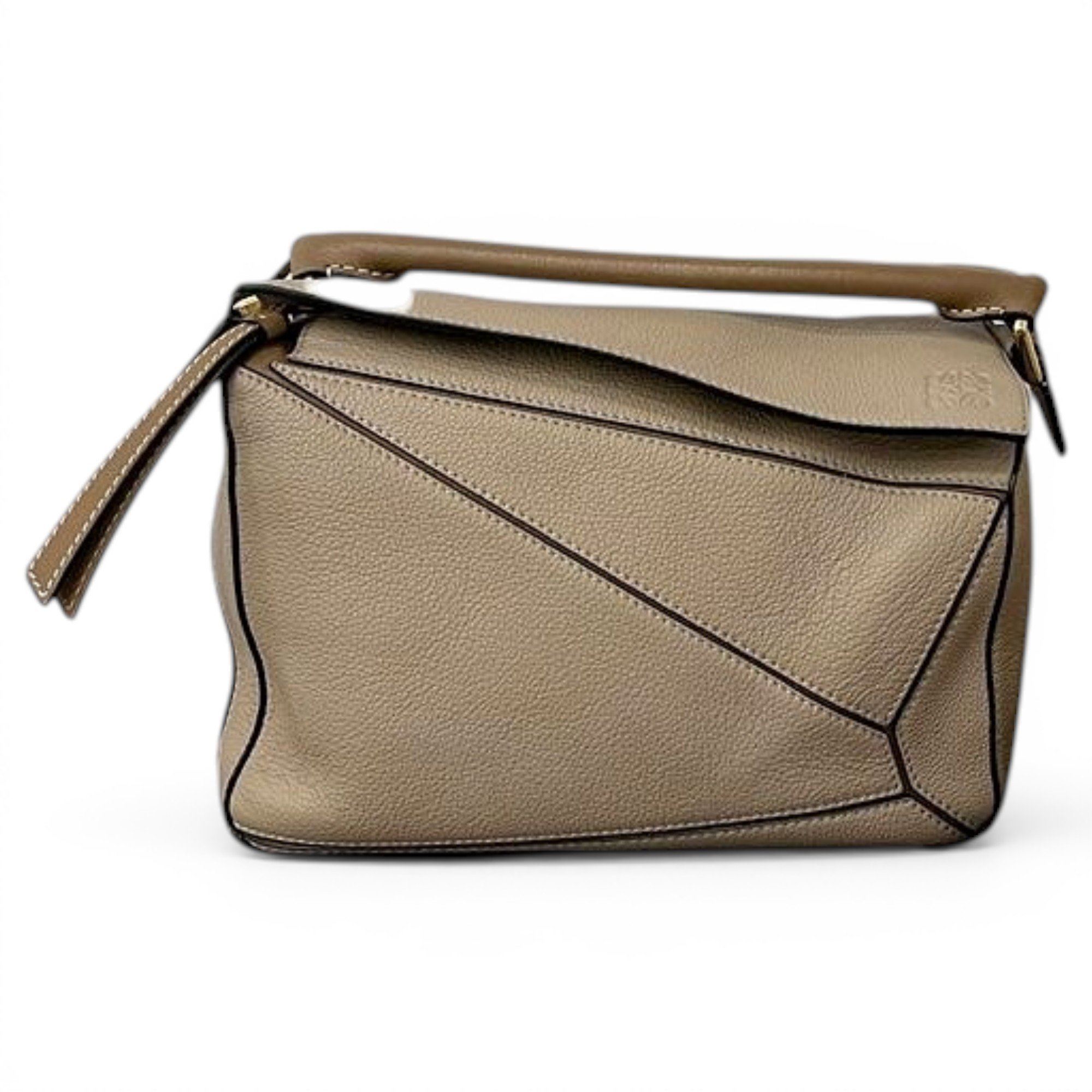 Puzzle leather handbag