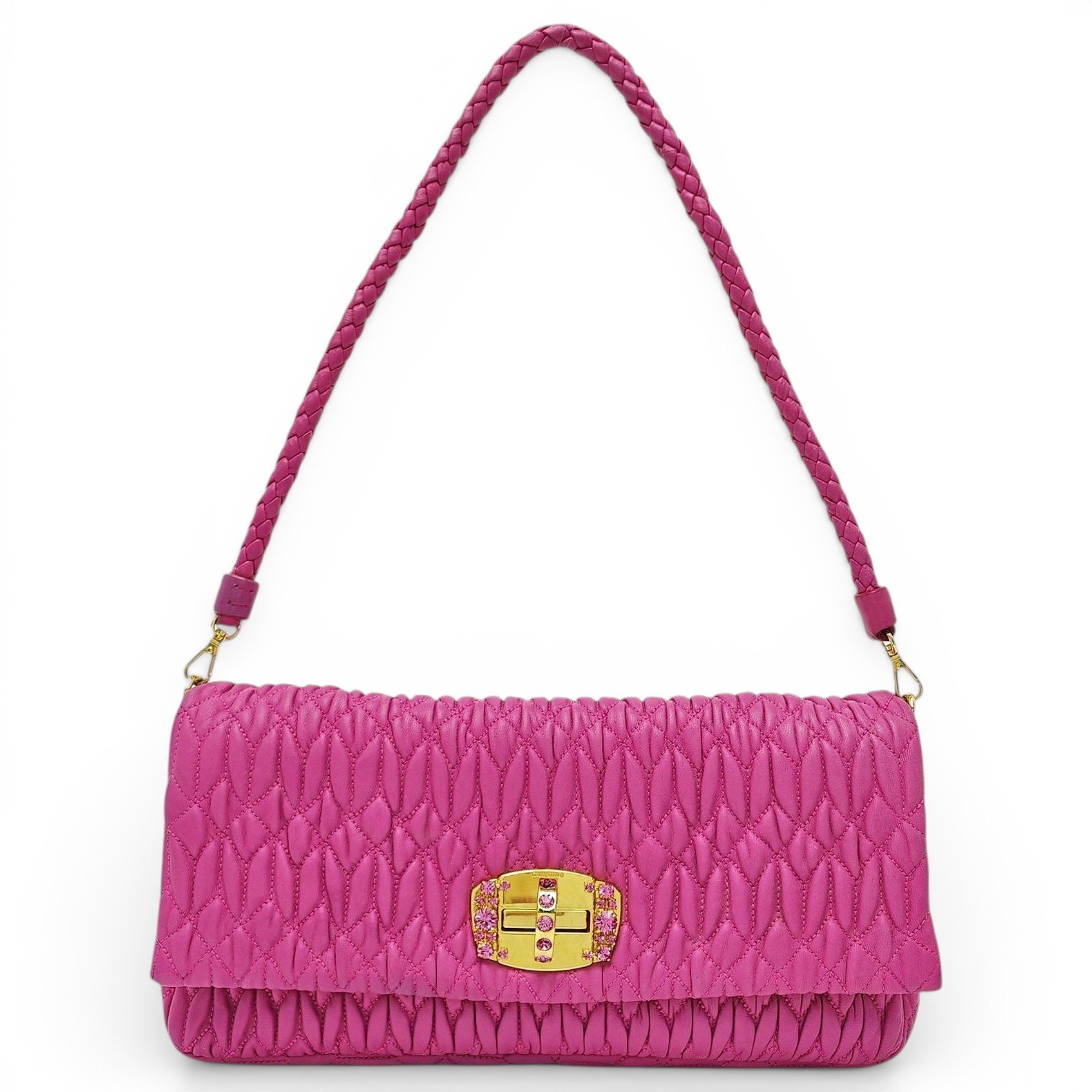 Miu Crystal leather handbag