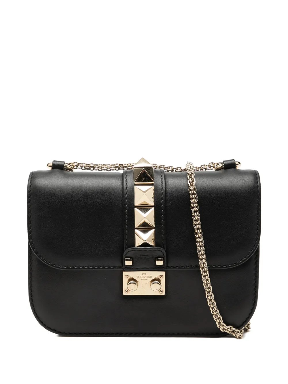 2000-2017 Small Leather Rockstud Glam Lock crossbody bag