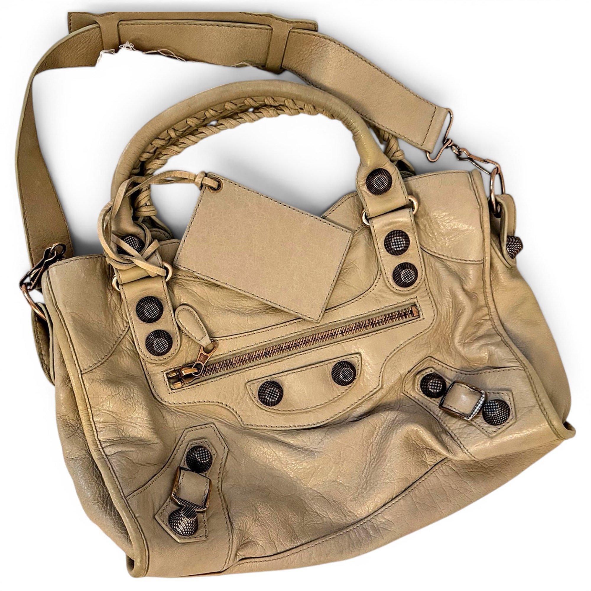 City leather handbag