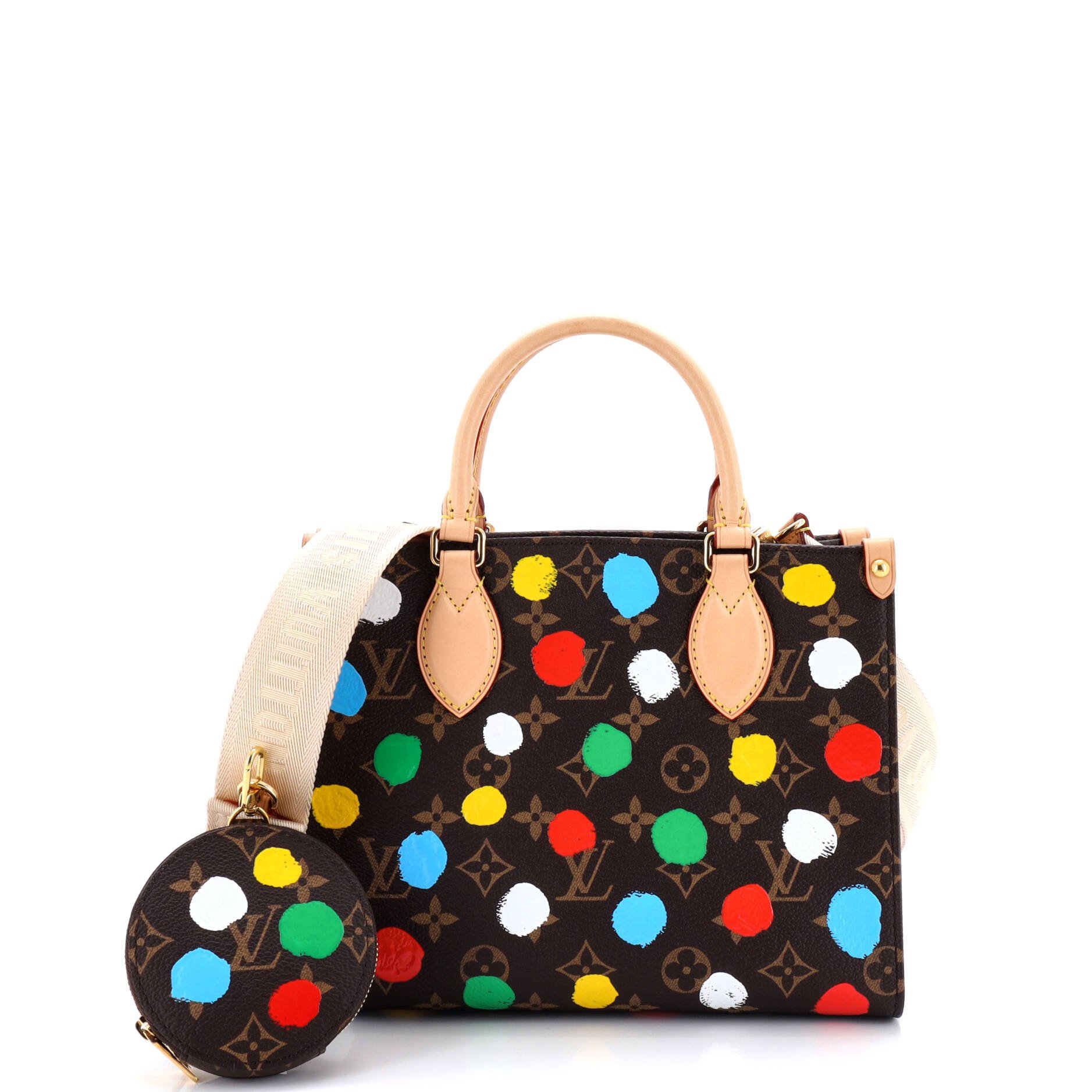 Louis Vuitton OnTheGo Tote Yayoi Kusama Painted Dots Monogram Canvas PM