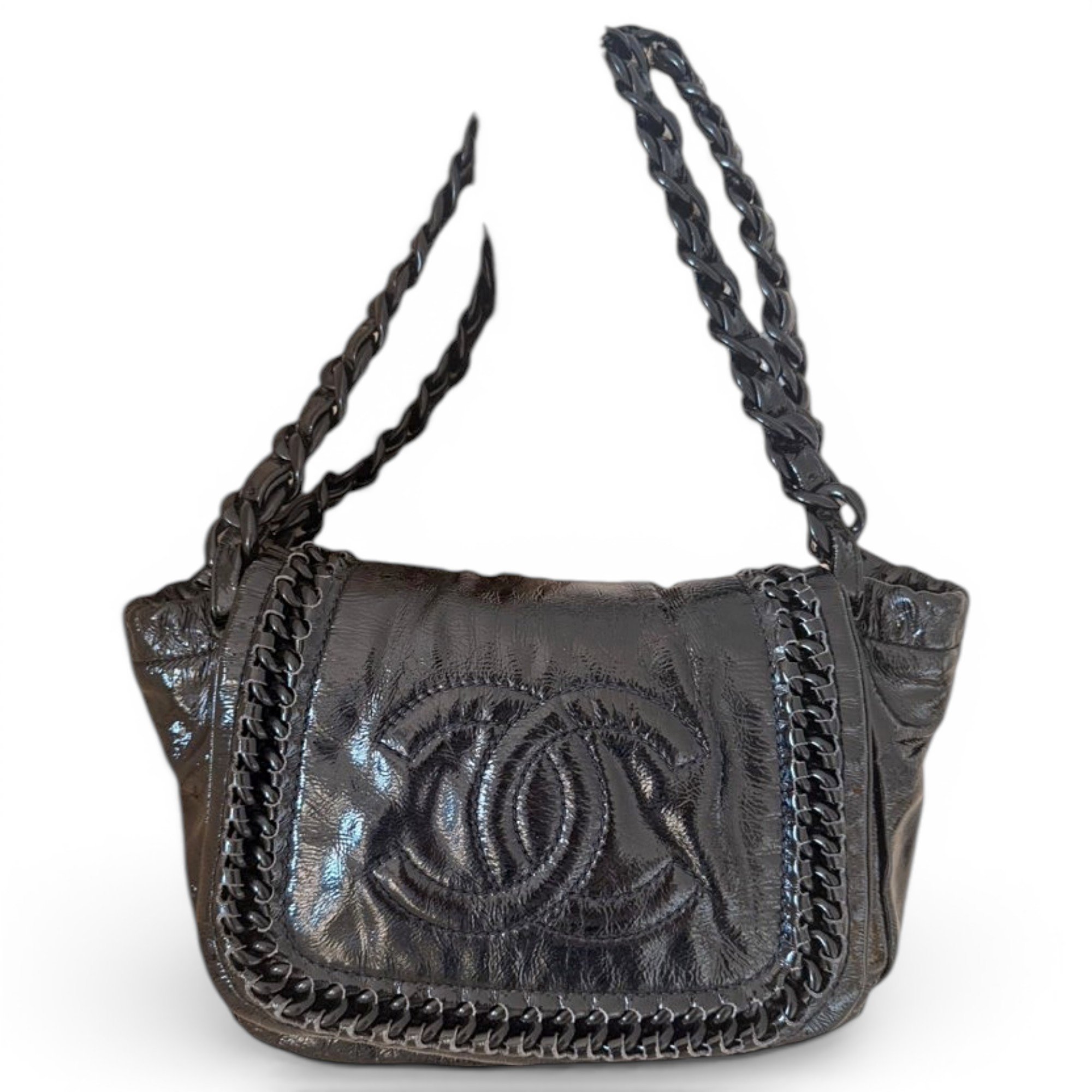 Patent leather handbag