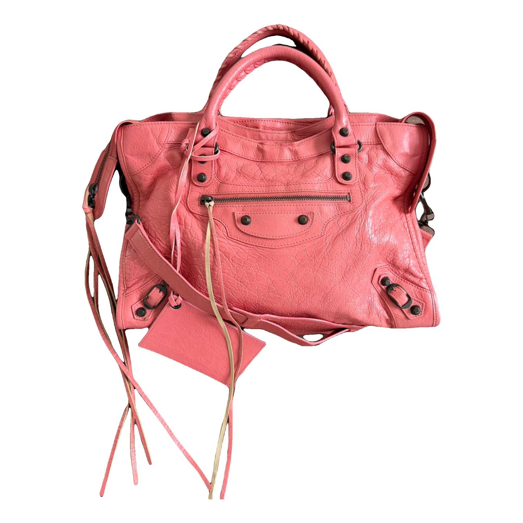 City leather handbag
