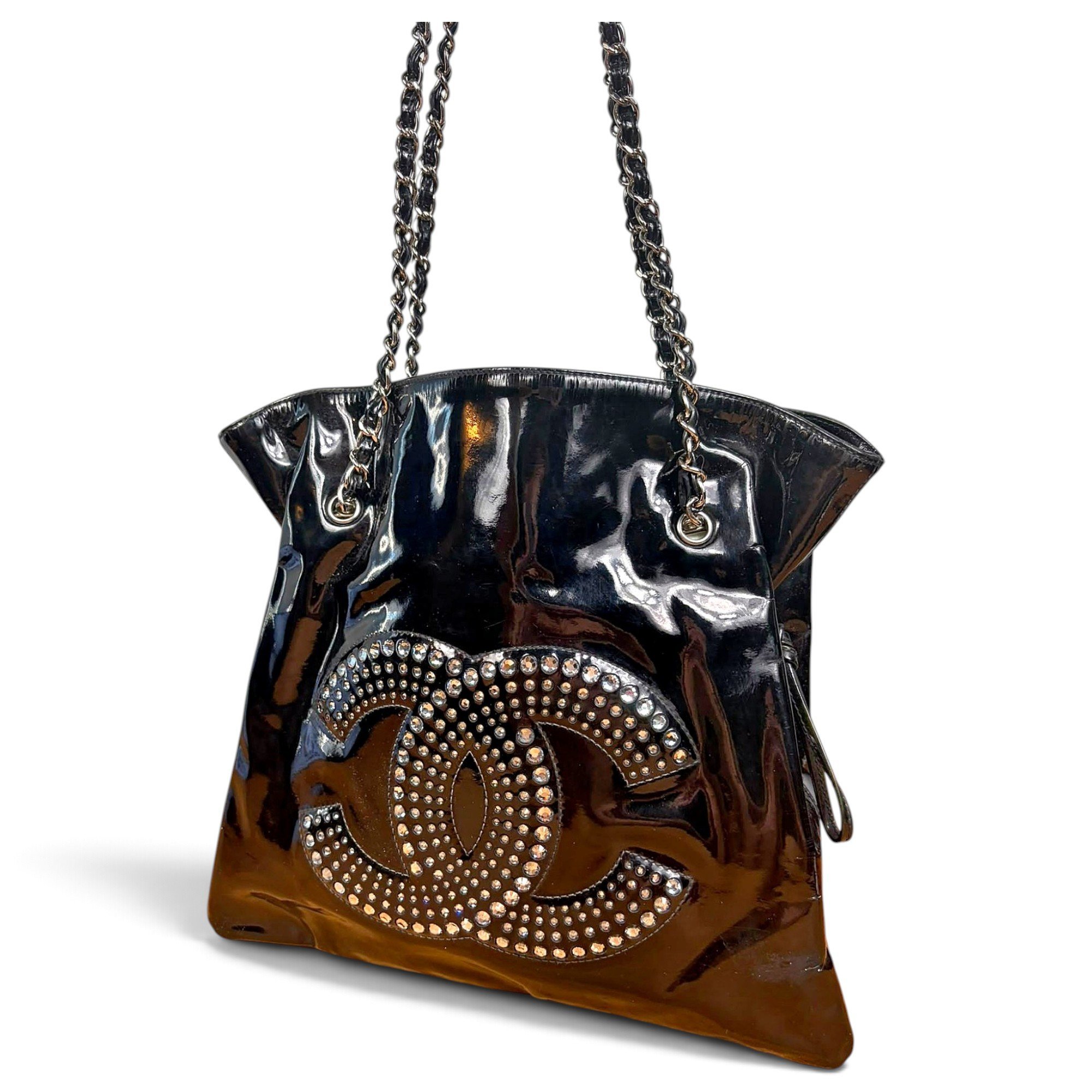 Petite Shopping Tote patent leather tote