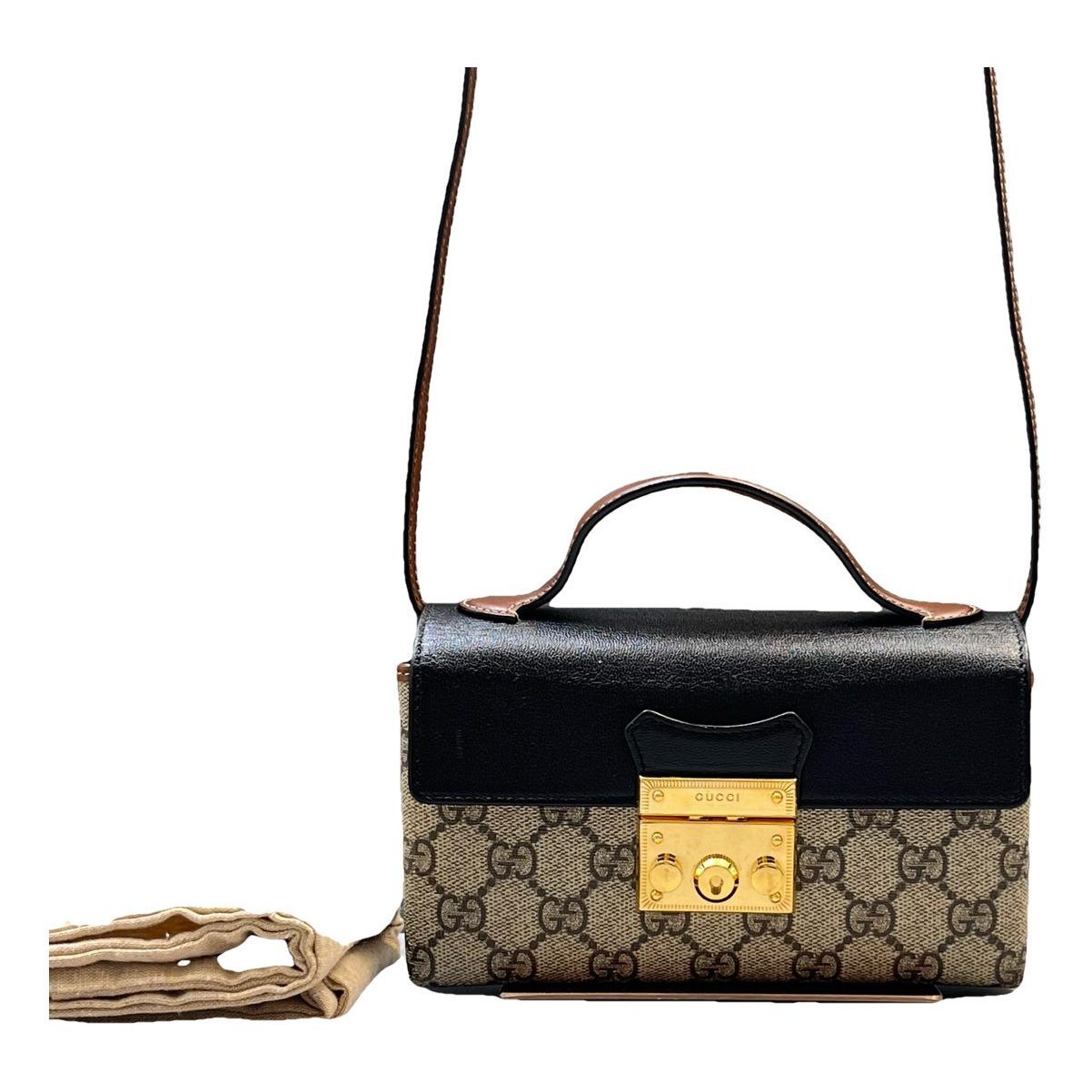 Padlock leather handbag