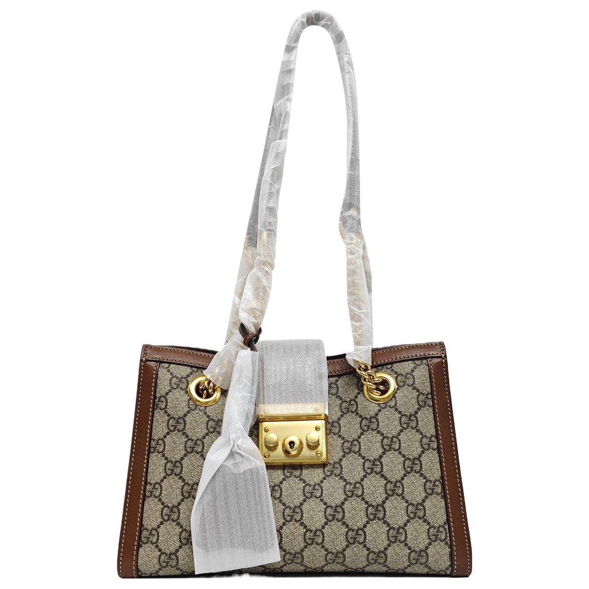 Padlock leather handbag