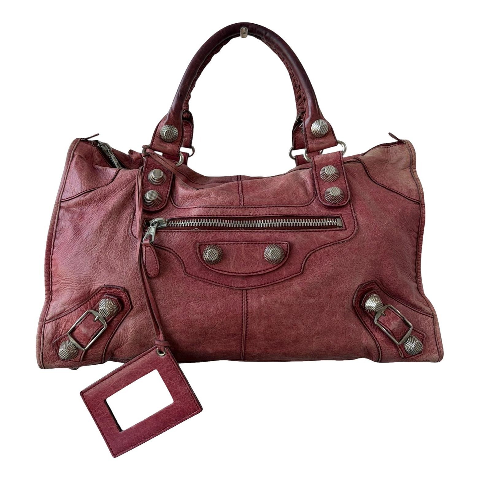 City leather handbag