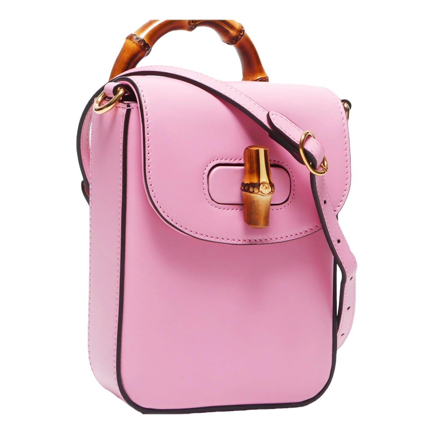 Convertible Bamboo Top Handle leather crossbody bag
