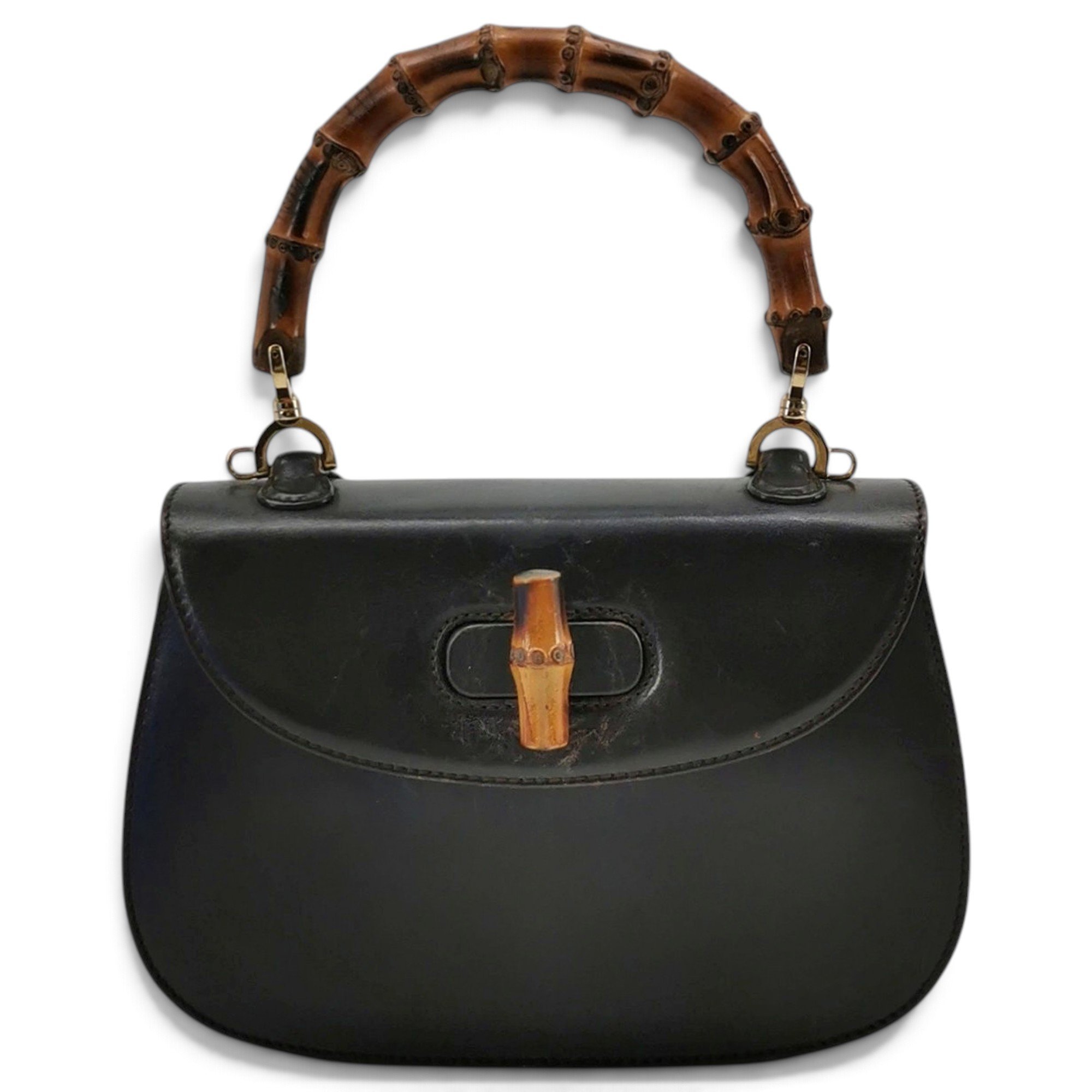 Convertible Bamboo Top Handle leather tote