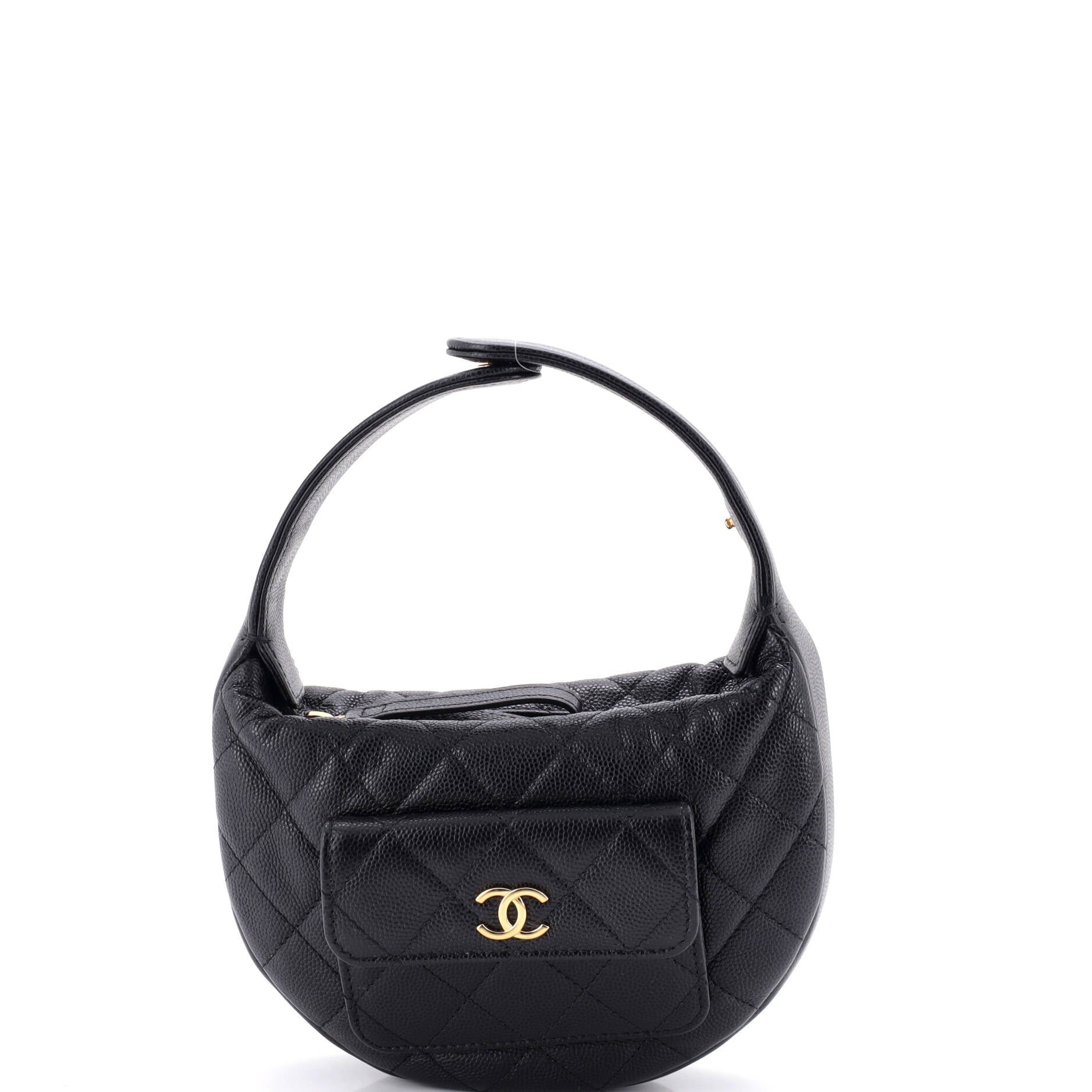 Polly Pocket Pouch Hobo Quilted Caviar Mini