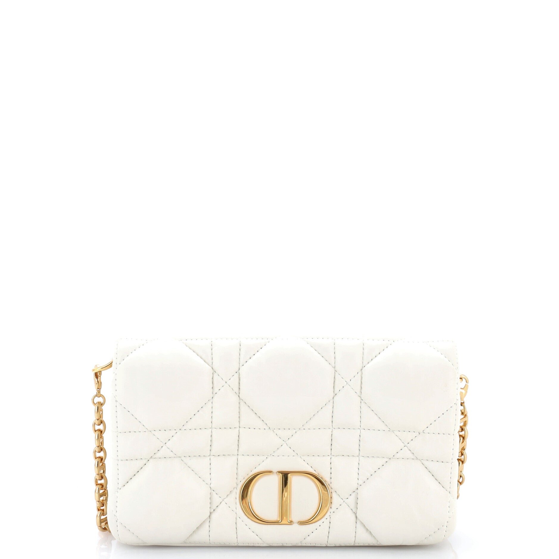 Caro Flap Pouch with Chain Macrocannage Quilt Calfskin Mini
