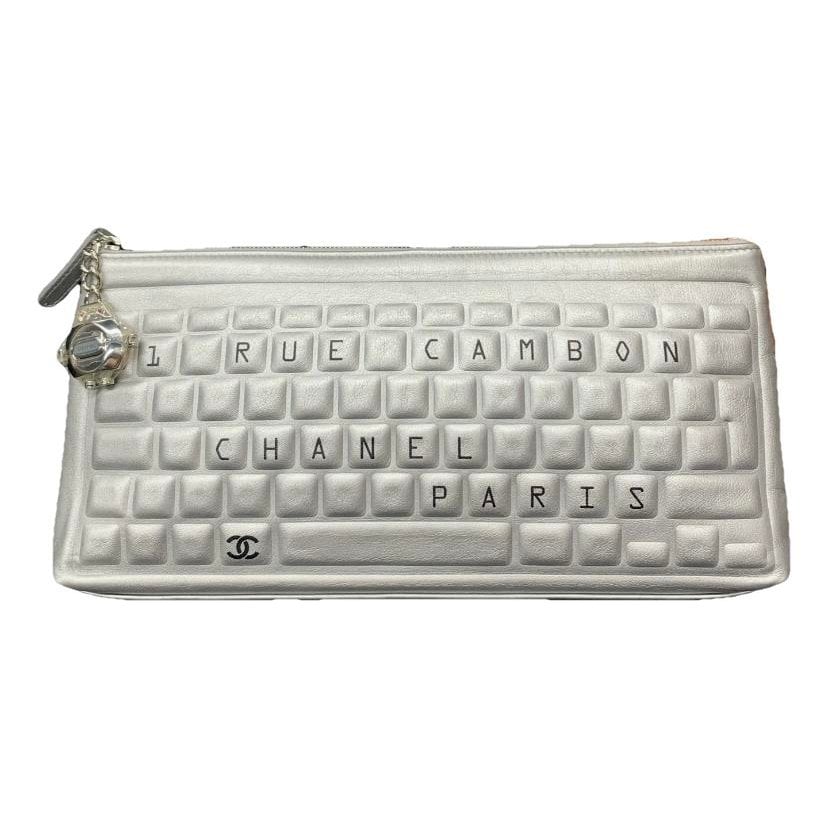 Leather clutch bag