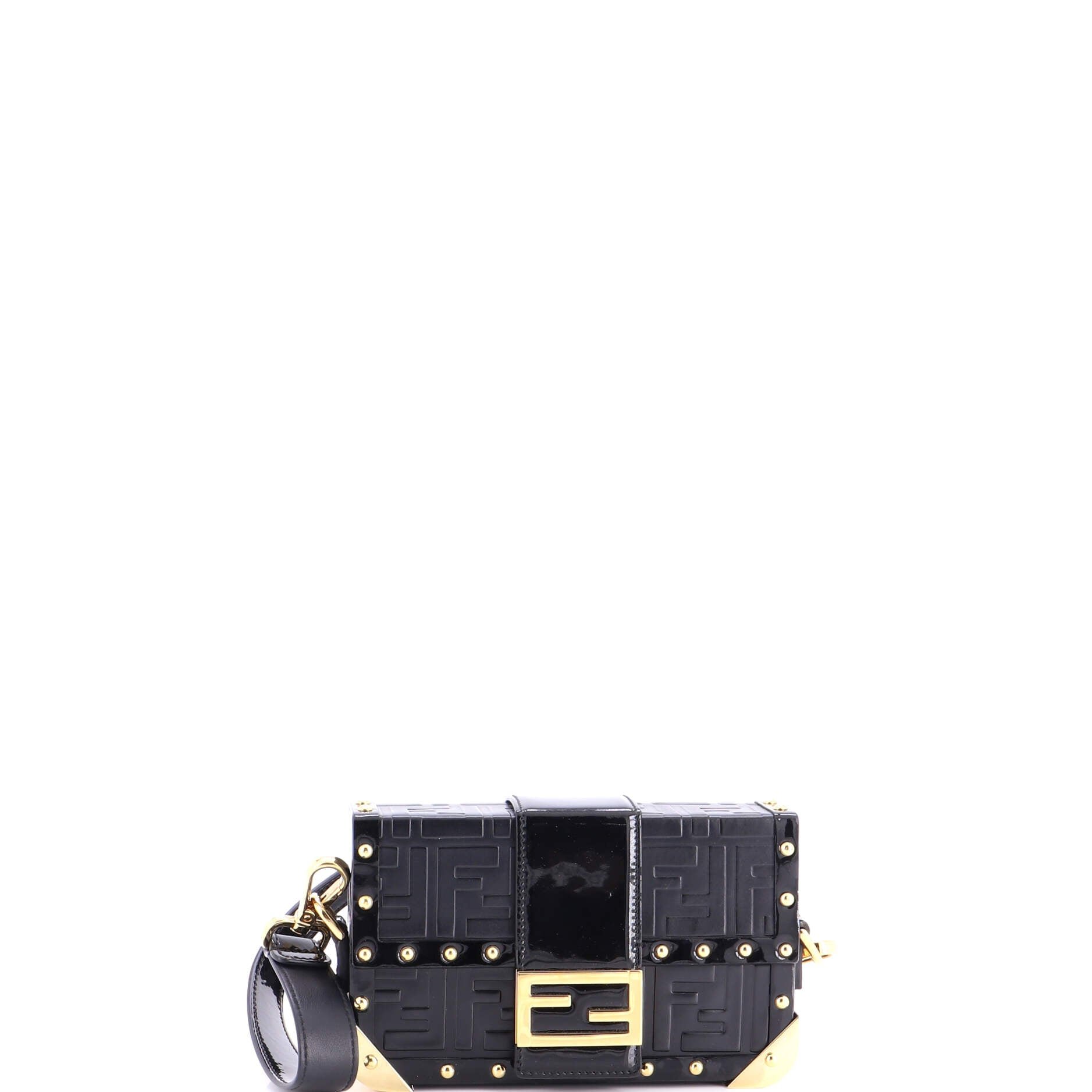 Baguette Trunk Bag Zucca Embossed Leather Mini