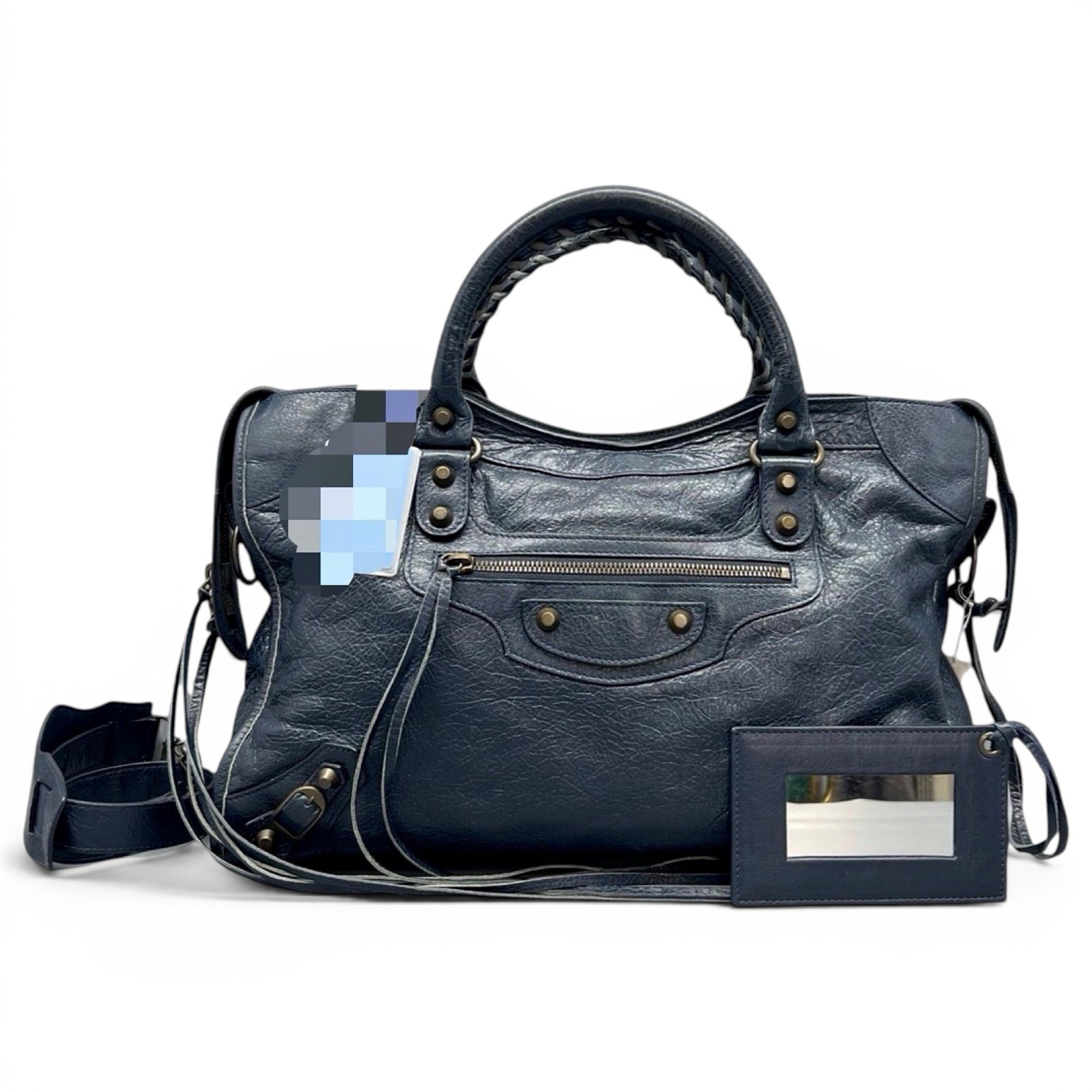 City leather handbag