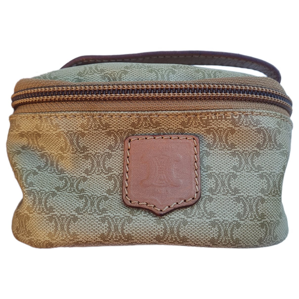 Triomphe Vintage leather clutch bag