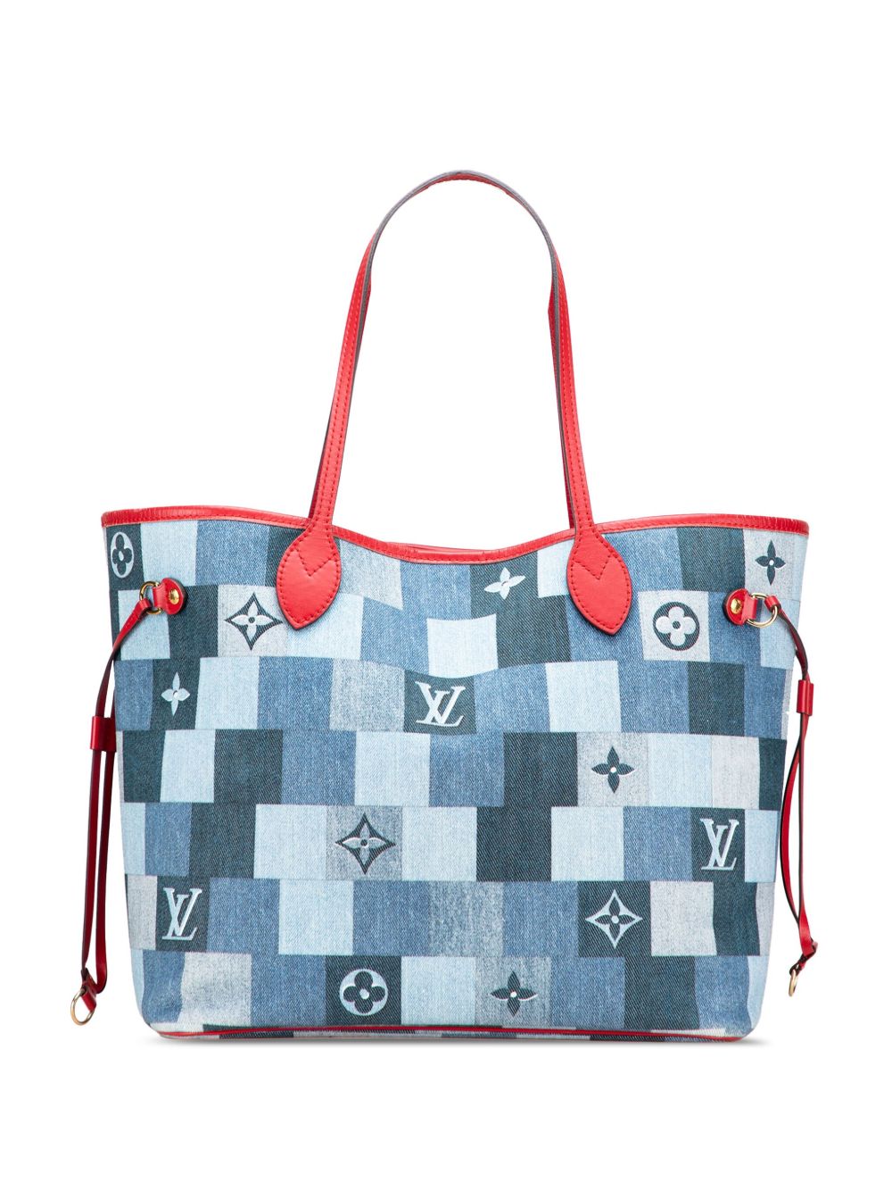 Louis Vuitton 2019-2025 Monogram Denim Patchwork Neverfull MM tote bag