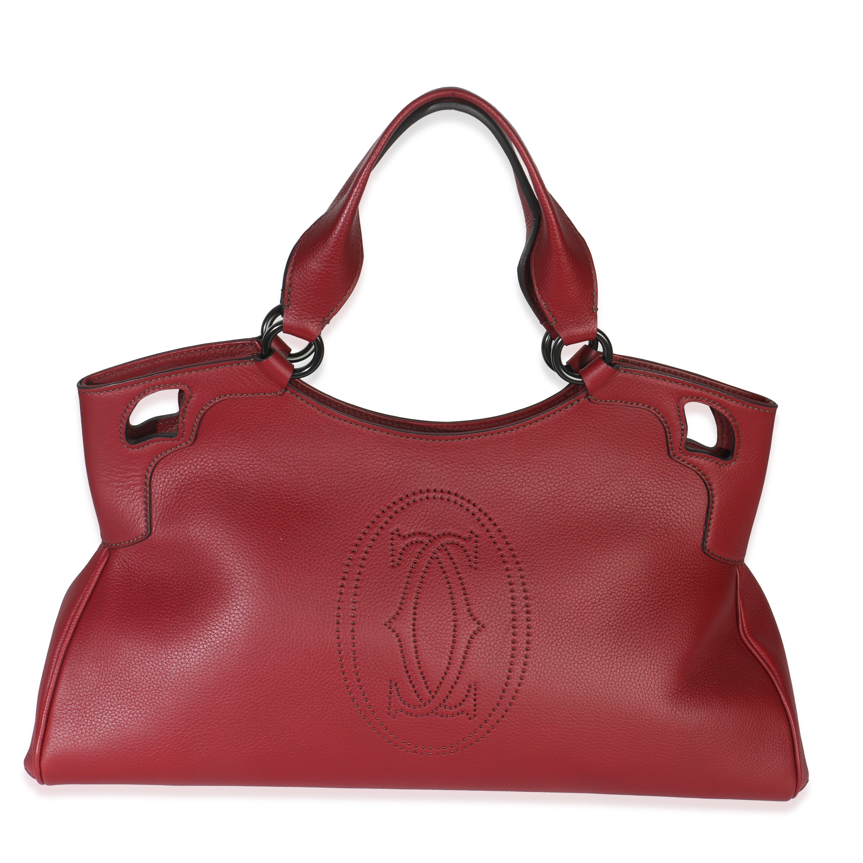 Cartier Red Calfskin Marcello De Cartier Tote