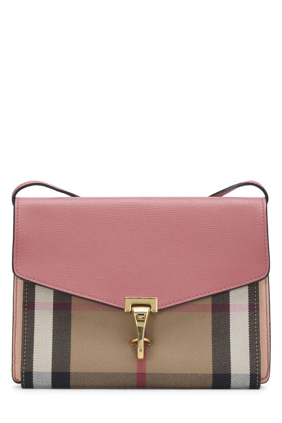 Burberry Pink House Check Canvas Macken Crossbody