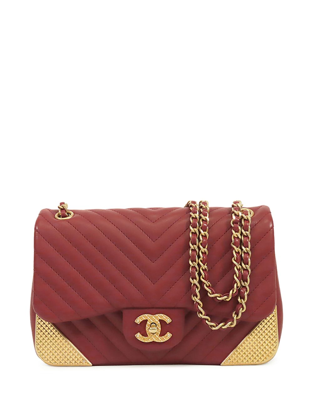 2018 Mini Chevron Calfskin Rock The Corner Flap crossbody bag