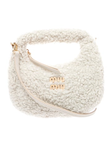 Miu Miu Shearling Wander Shearling Hobo Small