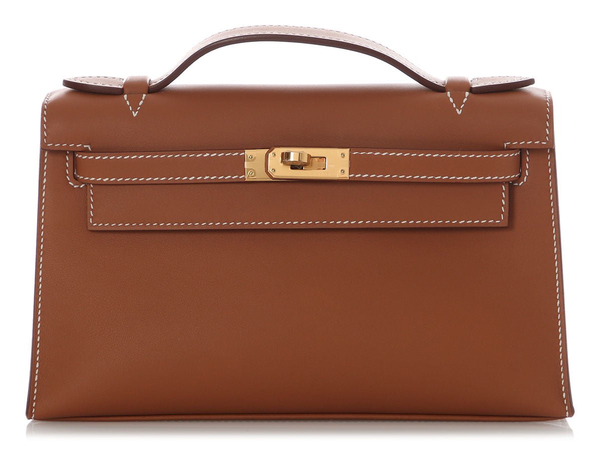 Hermes Hermès Gold Swift Kelly Pochette