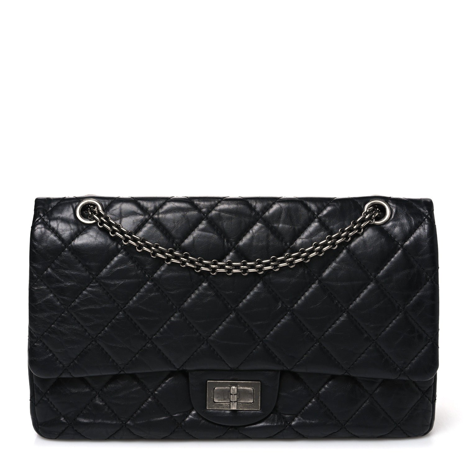 Chanel Aged Calfskin Quilted 2.55 Reissue 227 Flap Black
