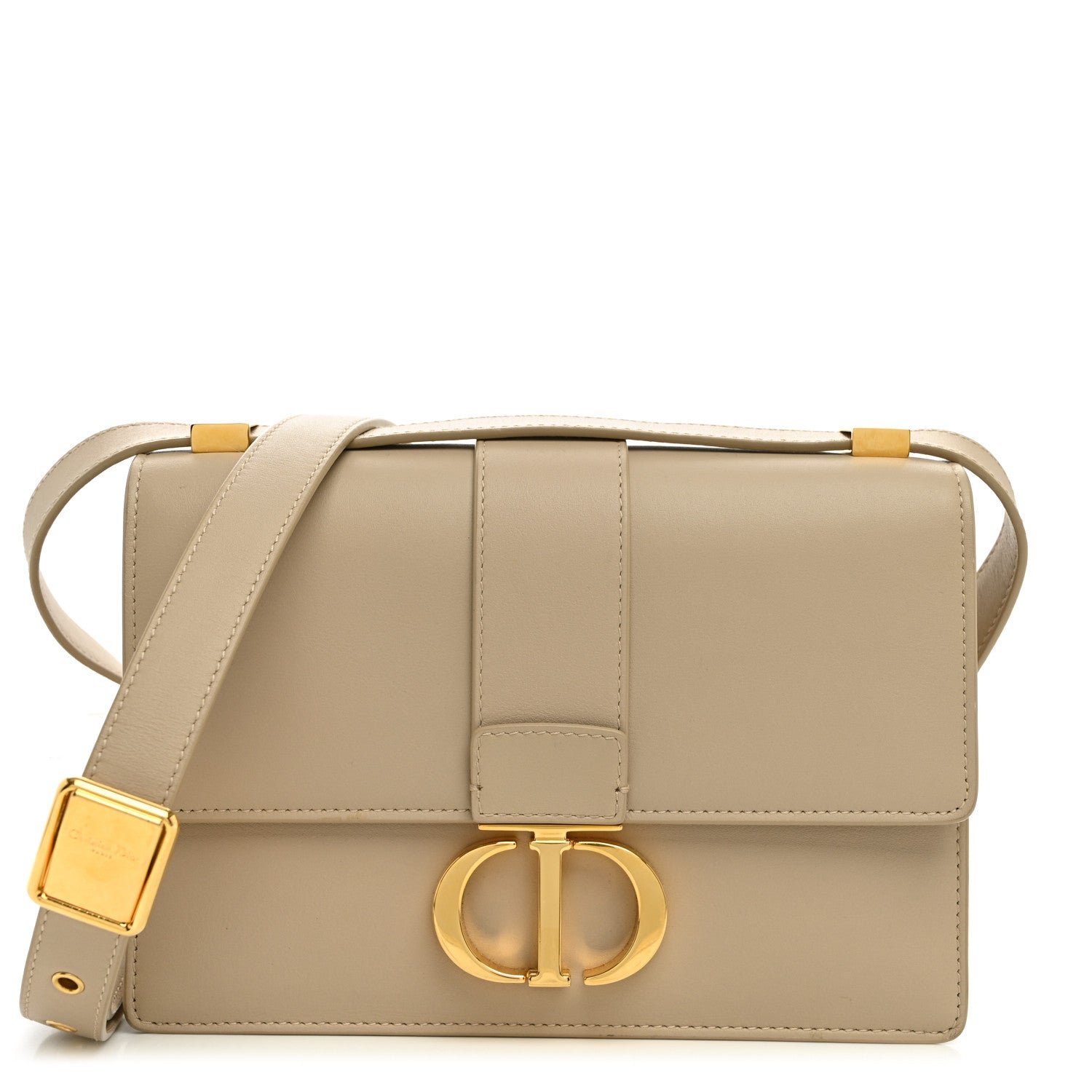 Christian Dior Smooth Calfskin 30 Montaigne Flap Bag Beige
