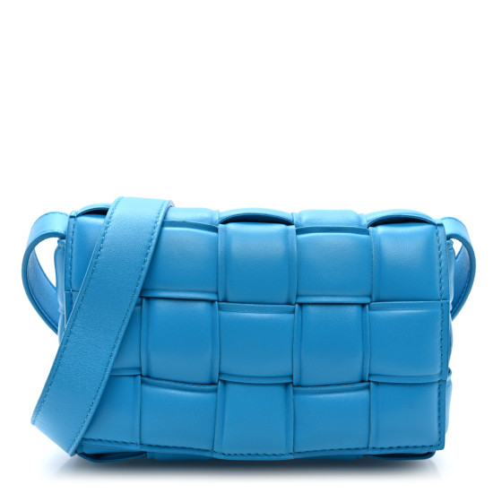 Bottega Veneta Nappa Maxi Intreccio Small Padded Cassette Crossbody Bag Pool
