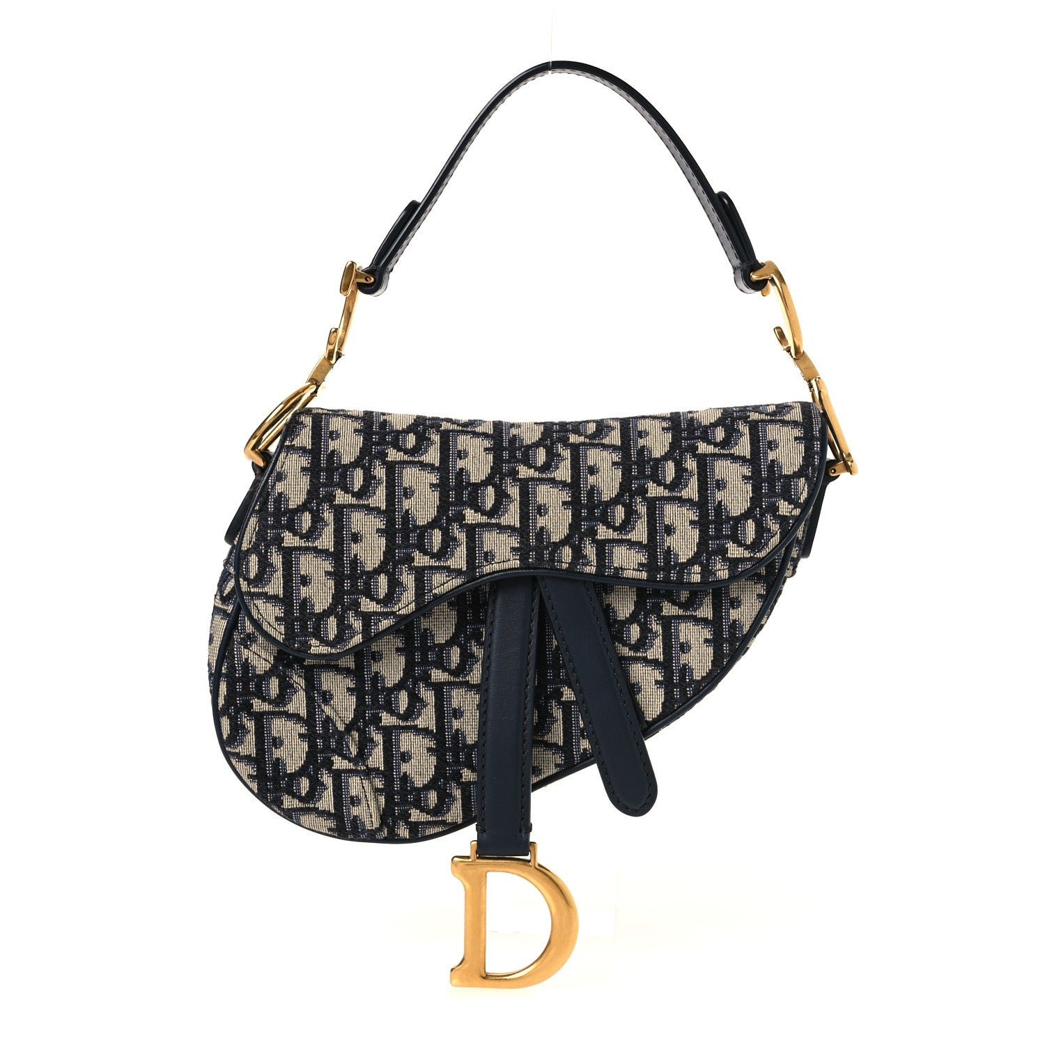 Christian Dior Oblique Mini Saddle Bag Blue