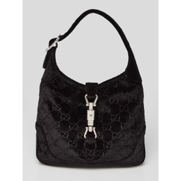 Gucci Black Velvet GG Jackie 1961 Small Crossbody Bag